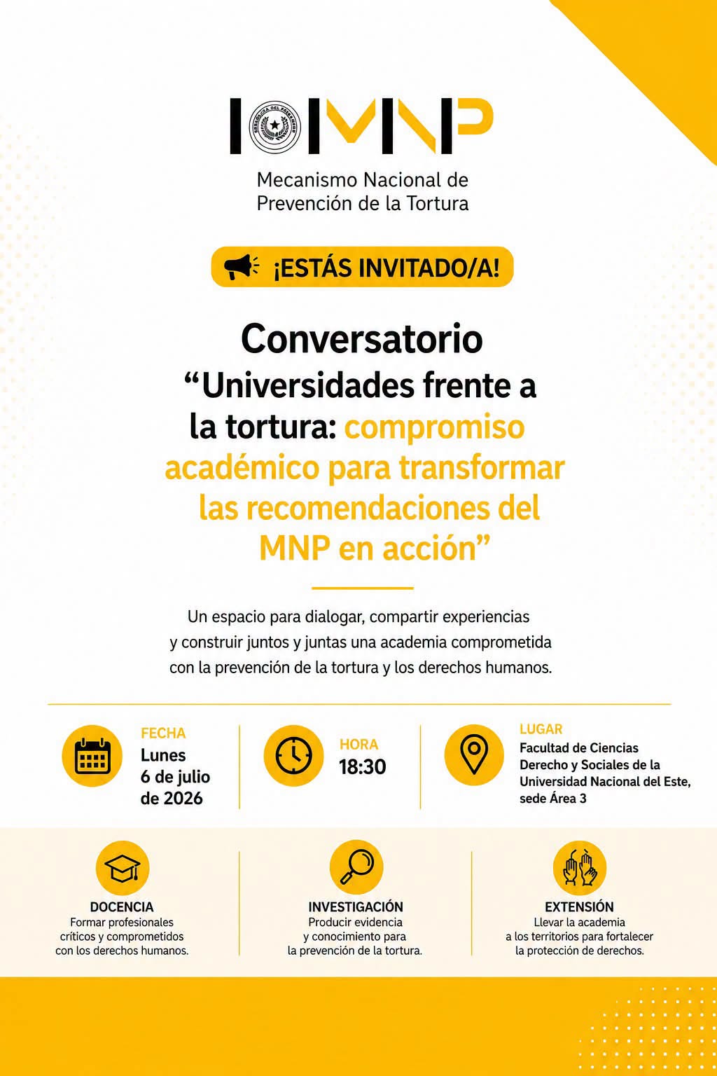 La FDCS invita a participar del conversatorio sobre el compromiso de las universidades en la prevención de la tortura