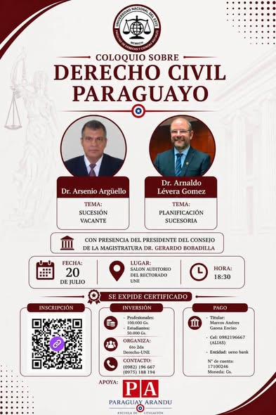 La FDCS invita al Coloquio sobre Derecho Civil Paraguayo