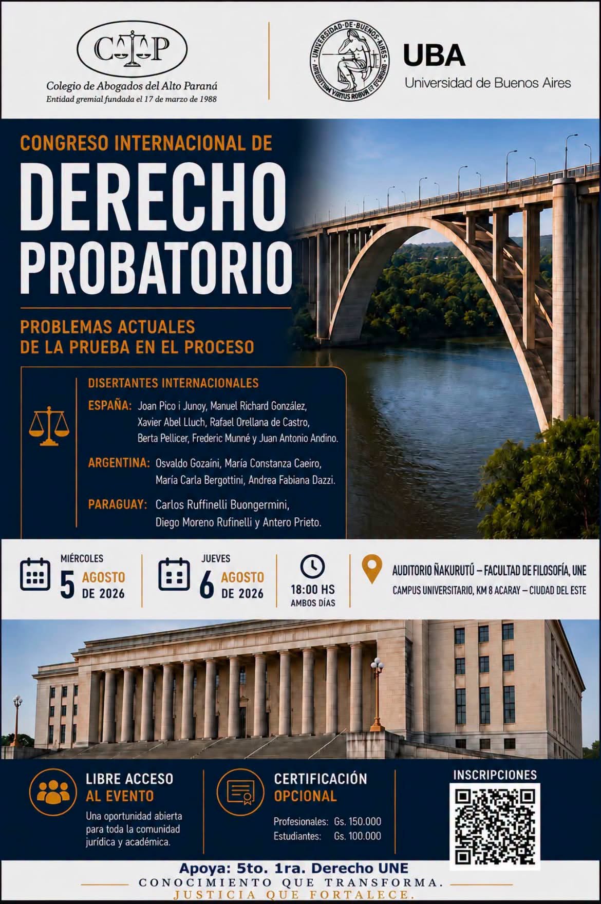 FDCS-UNE invita a participar del Congreso Internacional de Derecho Probatorio